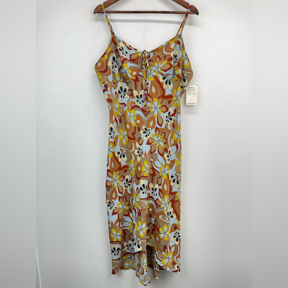 Vtg Millenium size 18 Women’s Retro Floral Spaghetti Strap Slip Dress NWT